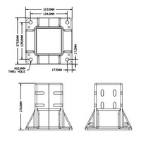 33-9090-1SS MODULAR SOLUTIONS MOUNTING FOOT 4 SIDED FOR 90 X 90 WITH STAINLESS STEEL HARDWARE FULLY ENCLOSED